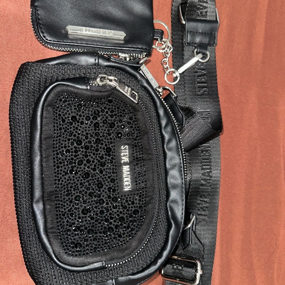 Steve Madden Black Sequin Crossbody Bag